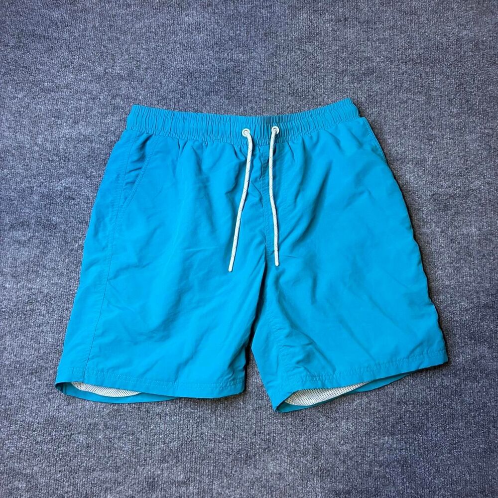 CSG Men’s Large Blue Swim Trunks Mesh Lined Drawstring Board Shorts